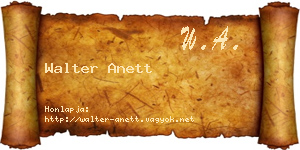 Walter Anett névjegykártya